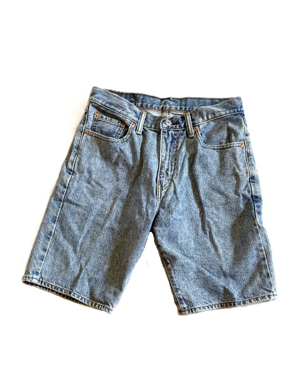 Vintage Levis 505 Jeans Shorts Mens 30 Light Wash Blue Denim Jorts Y2K